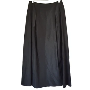Vtg Jessica McClintock Black Taffeta Maxi Slip Skirt 11 Long Formal Swishy Goth - Picture 1 of 6