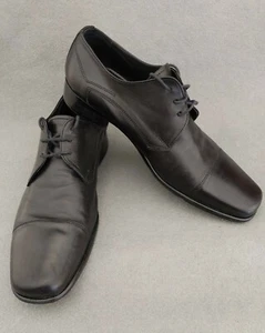 VARESES ITALY MENS GENUINE LEATHER DRESS SHOES SQUARE TOE LACE UP  SHOES SIZE 8 - Picture 1 of 12