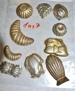 Antique german small tin vintage candy molds/ tart molds 1us7 - Foto 1 di 1