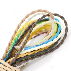 Retro Twisted Braided Fabric Lighting Cables 2 Core Lamp Flex Vintage Wires Cafe - Picture 1 of 27
