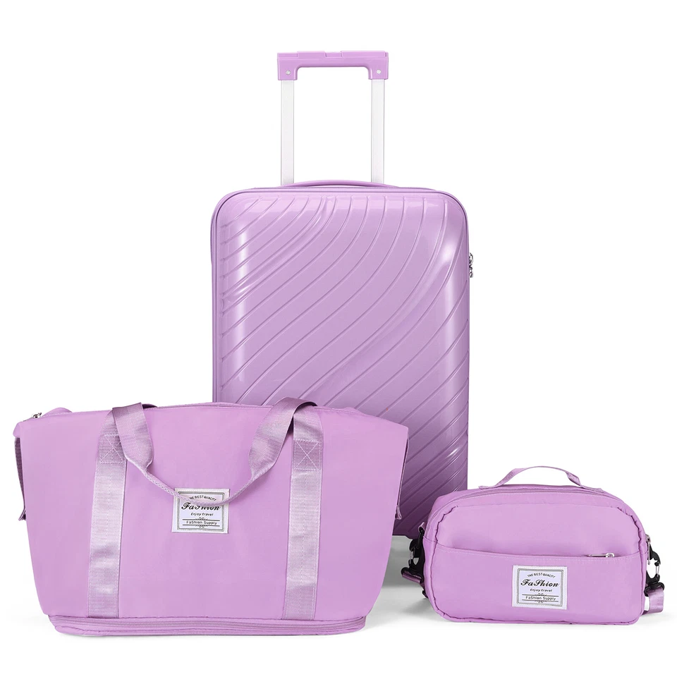 20" Spinner Wheels Suitcase Luggage & Bag Set with Duffel Toiletry Bag TSA Lock - Image 1 of 1