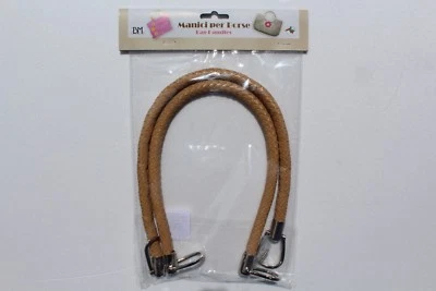 1 Paar hochwertige Taschengriffe, lederoptik, geflochten, beige, 55cm - Bild 1 von 2