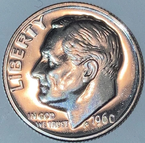 GEM PROOF 1960 Roosevelt Silver Dime Philadelphia Mint US Silver Proof in Cello Cover