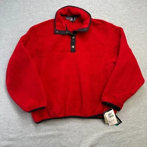 Vitnage NOS Woolrich Fleece Sweater Adult Large Red Snap Polartec Pullover USA - Picture 1 of 8