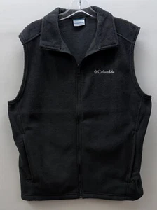 Columbia Men's Size M Steens Mountain Full-Zip Fleece Vest In/Out Pockets Black - Picture 1 of 12