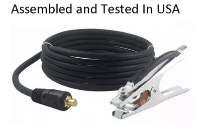 PLASMADYN 200 Amp Ground Clamp Welding Lead Dinse 3/8 - 1/2 10-25 35-70 Twist Lock 20 Foot