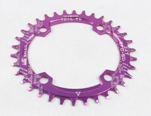 MTB Road Bike Narrow Wide Round Oval Chainring Chain Ring BCD104mm 30-38T Purple - Picture 1 of 9