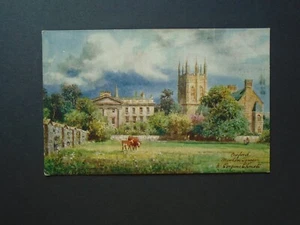 OXFORDSHIRE: PAINTED VIEW MERTON TOWER & CORPUS CHRISTI, OXFORD by HB WIMBUSH - Picture 1 of 2