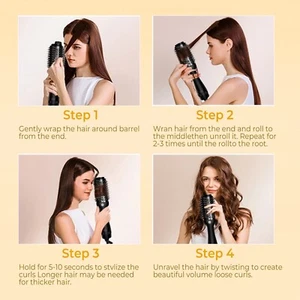 3 In 1 Hot Air Comb Electric Black Hair Dryer Brush Hot Air Straight Hair Comb - Picture 1 of 10