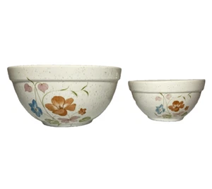 Treasure Craft Keramik 2er Set Mohnmuster 2 Quart & 0,5 Quart gesprenkelte Rührschüssel - Bild 1 von 8