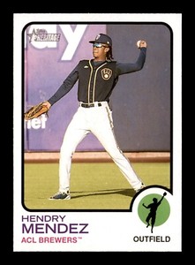2022 Topps Heritage Minors #161 Hendry Mendez Brewers Baseball Card