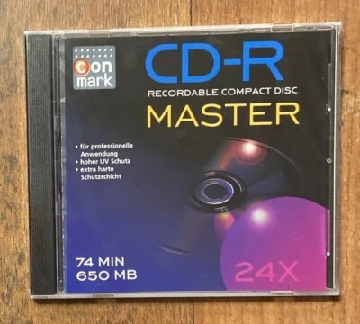 1x conmark CD-R Master 74 Minuten 650 MB CD Rohling 24x - Neu & OVP - Bild 1 von 2