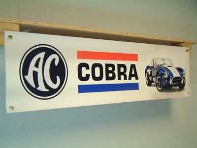 HALCYON AUTOMOTIVE AC Cobra car banner workshop garage classic vehicle show wall display pvc print.