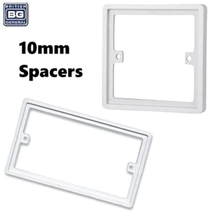 BG 10mm Single Double 1 / 2 Gang Spacer Frame Light Switch Socket Back Box Plate - Picture 1 of 5