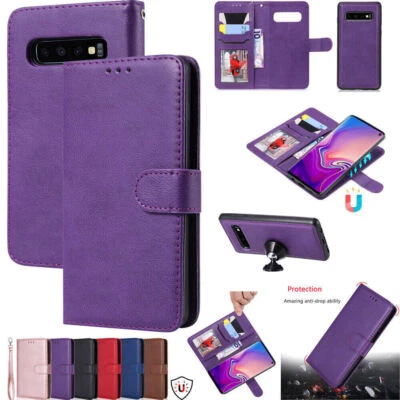 For Samsung S24 Ultra S23 Plus S22 S21 FE Magnetic Leather Wallet Flip Back Case - Image 1 of 2