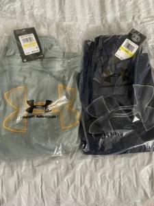 NEW (2) Men's NWT Under Amour shorts w/ pockets Size Medium Light Green & Navy - Picture 1 of 1