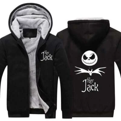 The Nightmare Before Christmas Outwear Jack Sally Warm Coat Unisex Hoodie Jacket - Image 1 of 4