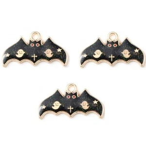 Dijes de murciélago cósmicos de Halloween - Botones Shelly's - Joyería artesanal Costura - Imagen 1 de 2