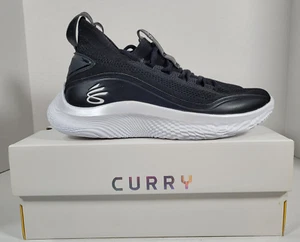 NEW Black Under Armour Curry Flow 8 Mens 8/Womens 9.5 - Picture 1 of 13
