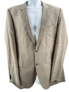 Hugo Boss Blazer Mens 46L Beige Tan The James Sharp Suit Jacket Sport Coat Wool - Picture 1 of 11