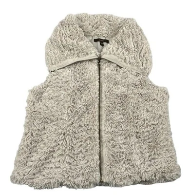 Chaleco de piel sintética cuello largo crema fiebre - talla L Foto 1 de 4