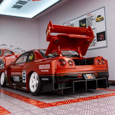 1:18 NISSAN GT-R34 Skyline Alloy Diecast Racing Car Model Sound/Light Gift NEW - Image 1 of 4