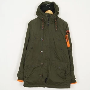 Chaqueta parka SUPERDRY para hombre talla M verde con capucha bolsillos aislados - Imagen 1 de 9