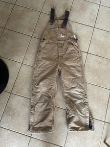 Carhartt Insulated Lined Tan Bib Overalls Double Knee RN13706 Youth Sz 10 Read - Picture 1 of 7