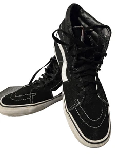 Vans Sk8-Hi Schuhe Herren 9,5 W & Damen 11 schwarz weiß High Top Canvas Skate - Bild 1 von 10