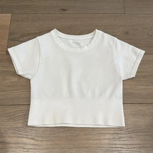 T-shirt maglietta manica corta OFFLINE BY AERIE bianca marciapiede senza cuciture taglia XS - Foto 1 di 9