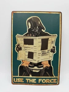 Star Wars Darth Vader On Toilet Use The Force bathroom Sign 12” X 8” Metal Sign - Picture 1 of 4