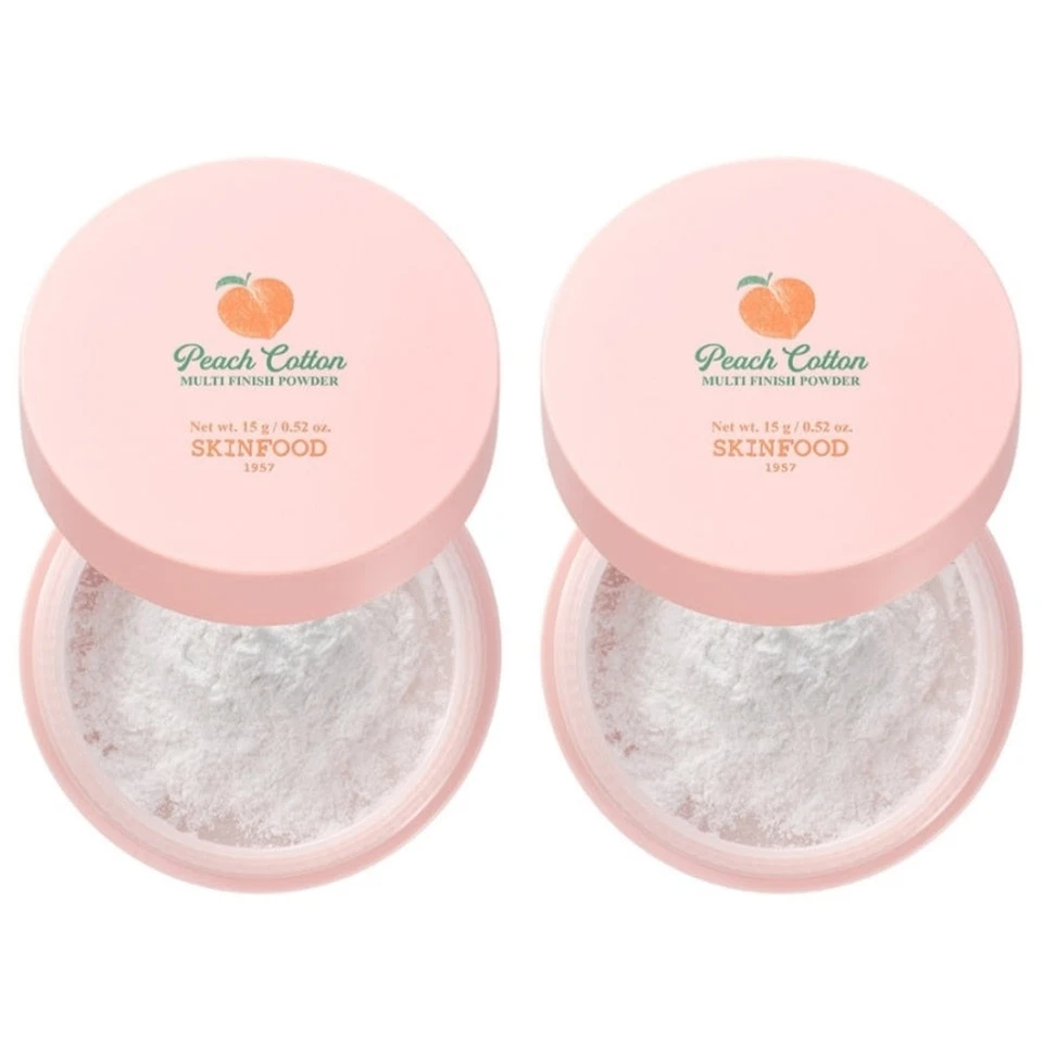 SKINFOOD Peach Cotton Multi Finish Powder Big Size 15g*2Pcs - FREE SHIPPING - Image 1 of 1