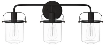 Luz de baño de 3 luces de bronce frotado con aceite Jaxon de 24" de ancho Foto 1 de 2