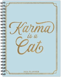 Karma is a Cat 2026 6.5" x 8.5" Weekly Monthly Softcover Planner - Picture 1 of 6