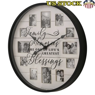 Sentimiento Marco de Fotos Reloj de Pared Recuerdos Familiares Decoración del Hogar Reloj Analógico Nuevo Foto 1 de 4