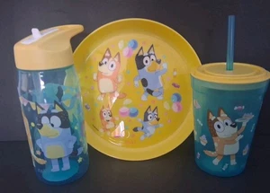 Bluey Kids Plate, Cup & Water Bottle Set – Toddler Boys - Picture 1 of 6