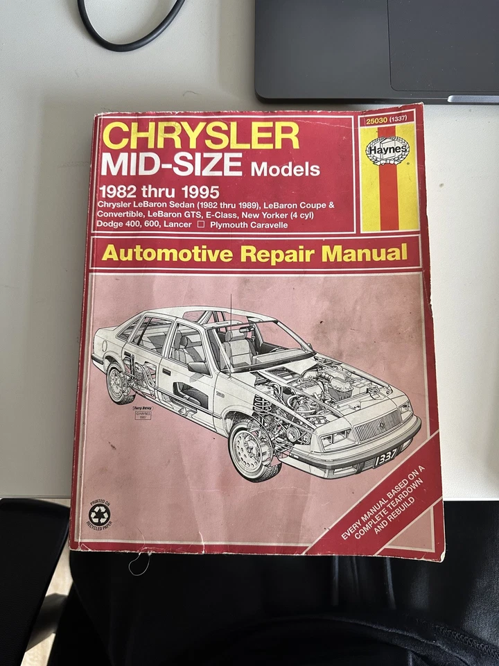 Manual de reparación Haynes Chrysler modelos medianos 1982 a 1988 Foto 1 de 2
