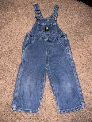 Mono John Deere niños pequeños talla 2T azul denim baberos tractor Farm Life Foto 1 de 4