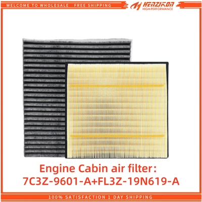 Juego combinado de filtro de aire de motor y filtro de aire de cabina para camioneta Ford F150 2015-2023 Foto 1 de 4