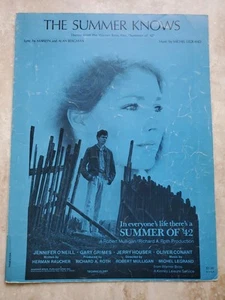 The Summer Knows, Summer of 42 Movie 1971 Michel Legrand Bergman Vtg Sheet Music - Picture 1 of 7