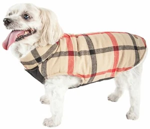 Pet Life 'Allegiance' Classical Plad Fashion Insulated Pet Dog Coat Jacket - Picture 1 of 4