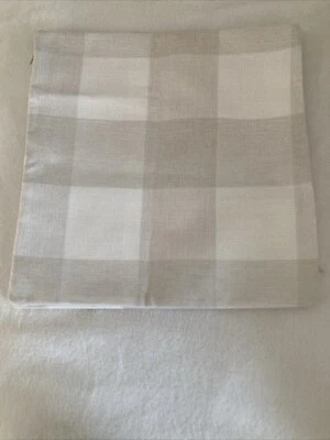 Buffalo Check Plaid Throw Pillow Covers Tan/Cream Pr. Zip 15.5x15” Farmhouse NEW - Image 1 of 4