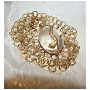 Collana catena serpente dorato vintage - Foto 1 di 8