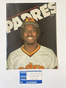 Rookie Tony Gwynn San Diego Padres Magazine Game Day Program Oct 2 1982 w Ticket - Picture 1 of 1