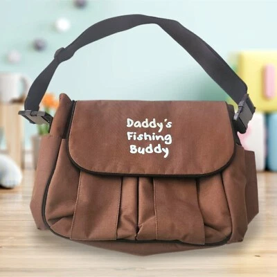 Precious Cargo Diaper Bag Daddy's Fishing Buddy Shoulder Bag Brown - Image 1 of 4