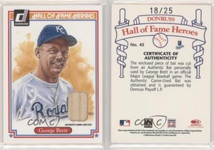 2004 Donruss Diamond Kings Hall of Fame Heroes Bats /25 George Brett #45 HOF