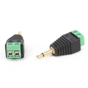3.5mm Mono Male to AV Screw Terminal Mono Jack Stereo Plug Audio Channel Plu _cn - Zdjęcie 1 z 6