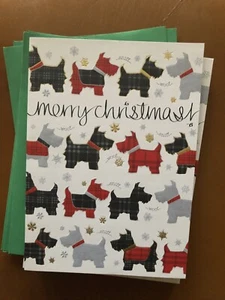 10 tarjetas de vacaciones Scottish Terrier con sobres e impresión de pata - Imagen 1 de 4