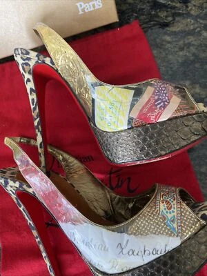 Stiletto de basura de invierno Christian Louboutin 38,5 raro icónico debe haber descontinado Foto 1 de 4