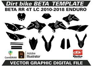 BETA RR 4T LC 2010-2018 ENDURO Template Vector Format Ai CDR EPS M154 - Picture 1 of 3